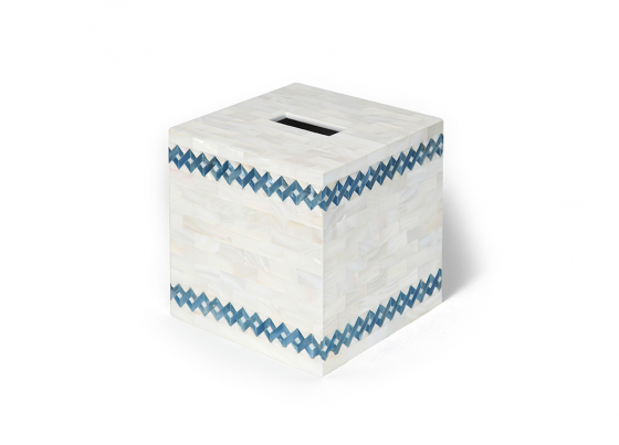 Blue Weave Tissue Box