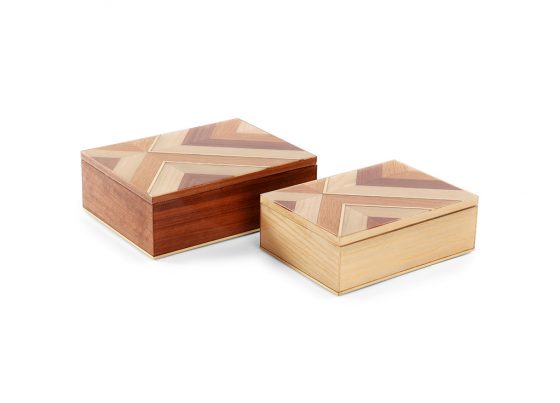 Marquetry Wood Boxes (Large)