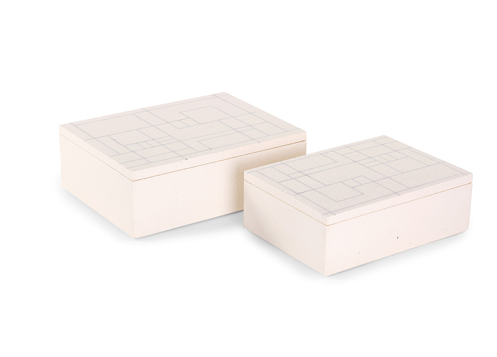 Roma Stone Cast and Stainless Steel Boxes (Large)