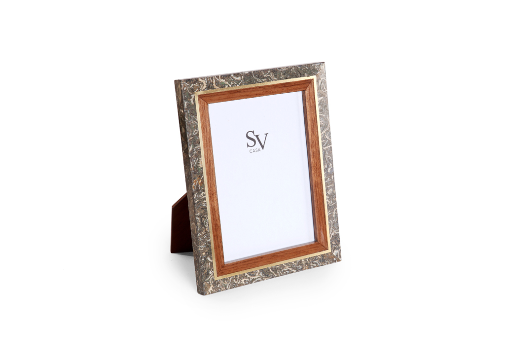 Frame Collection Shell Stone and American Walnut Frame (5R)