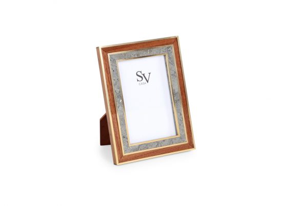 Frame Collection American Walnut and Grey Stone Frame (4R)