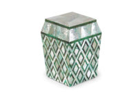 One Thousand and One Nights Shell Morgiana Box with Cover in Green Penshell