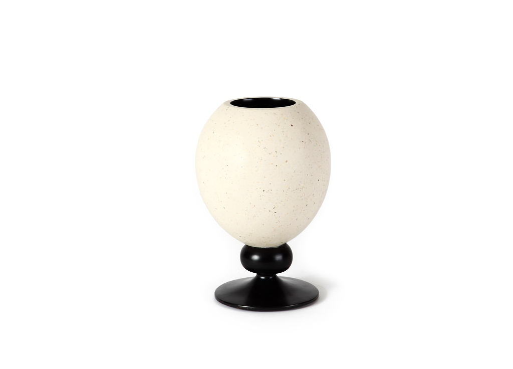 Madagascar Stonecast and Black Resin Vase Small