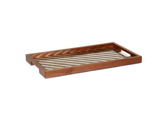 St. Petersburg Shell Stone and American Walnut Tray